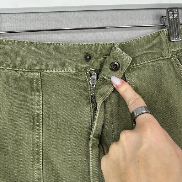 Free People Womens Skirt 0 Army Green Twill Cargo Utility Y2K Grunge Mini Basic - Picture 5 of 14
